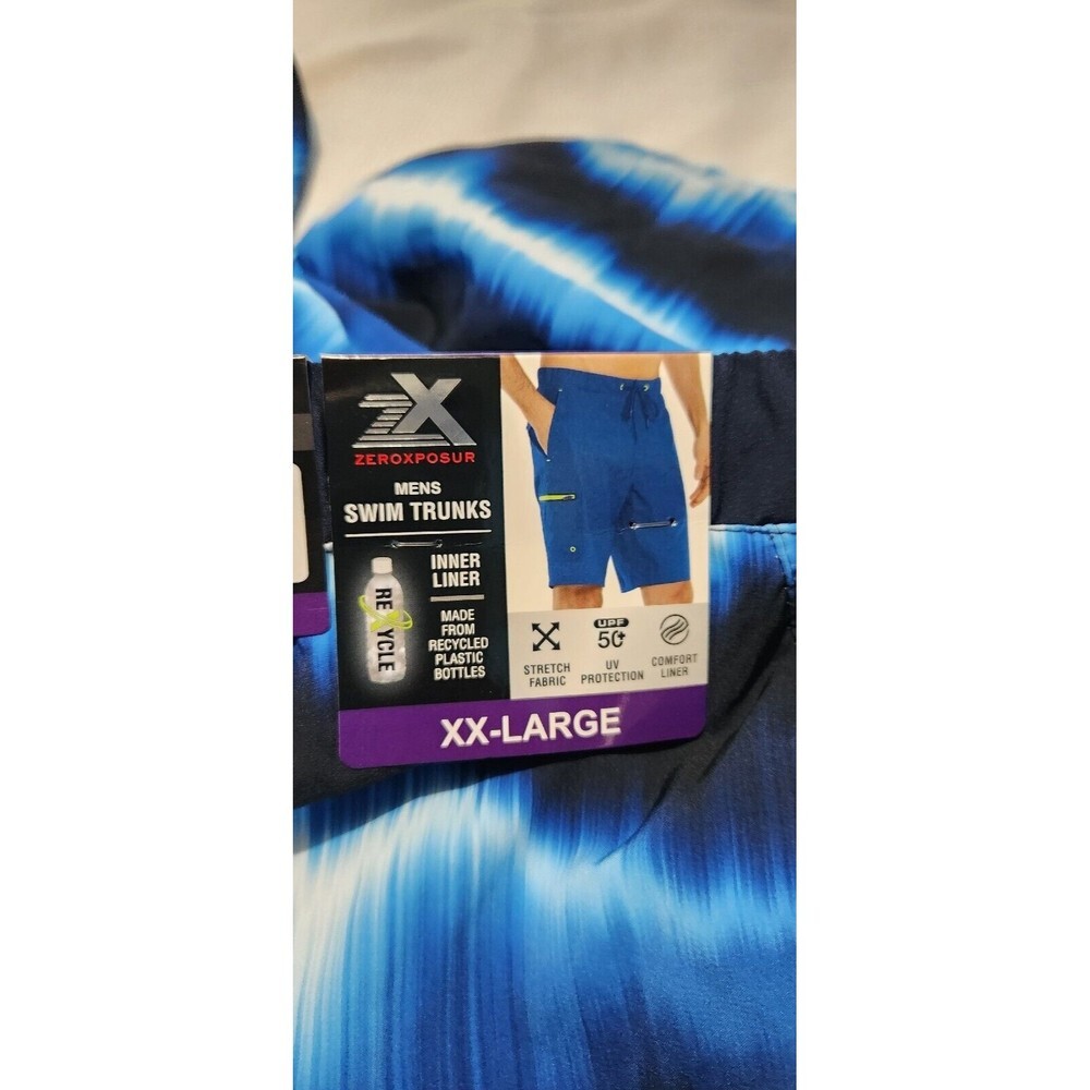Zeroxposur Swim Trunks Men XXLARGE Color Blue Navy With Pockets UV Protection - Picture 11 of 13